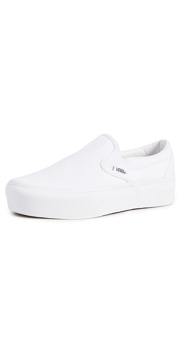 Vans Classic Slip On Platform Sneakers in white