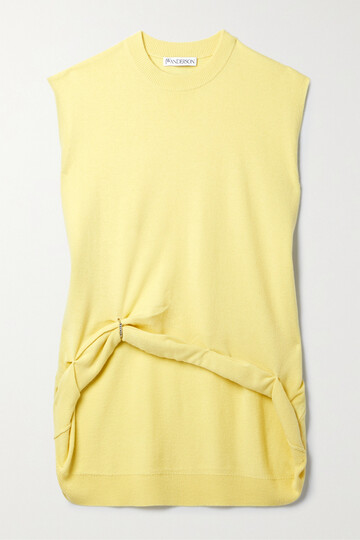 jw anderson - draped embellished merino wool tank - yellow