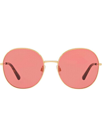 dolce & gabbana eyewear slim round-frame sunglasses in red