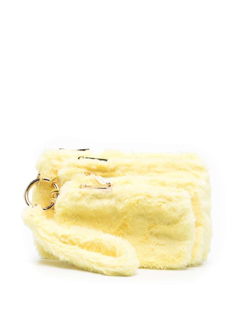 la milanesa faux-fur clutch bag - Yellow