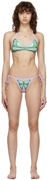 Juliet Johnstone SSENSE Exclusive Purple Butterfly Bikini in lavender