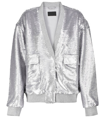 RtA Salome embellished bomber jacket in silver