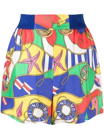 moschino all-over graphic-print shorts - blue