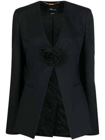 blumarine rose detail blazer - black