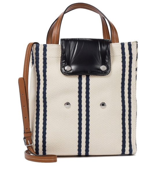 Moncler Raya small canvas tote in white