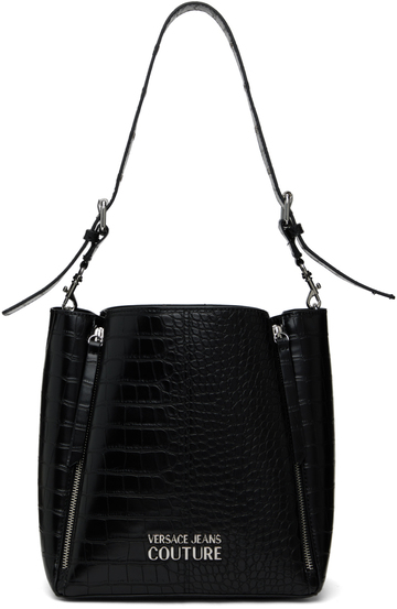 versace jeans couture black zip tote
