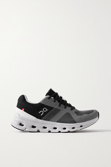 on - cloudrunner mesh sneakers - gray