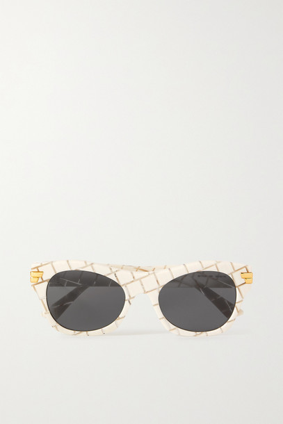 BOTTEGA VENETA - Square-frame Intrecciato Acetate Sunglasses - Ivory
