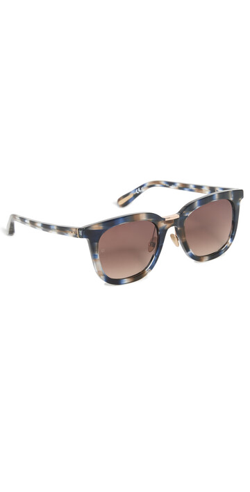 Linda Farrow Luxe Burton Sunglasses in blue / gold