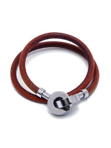 hermès 2000s pre-owned lancelot double-strap bracelet - brown