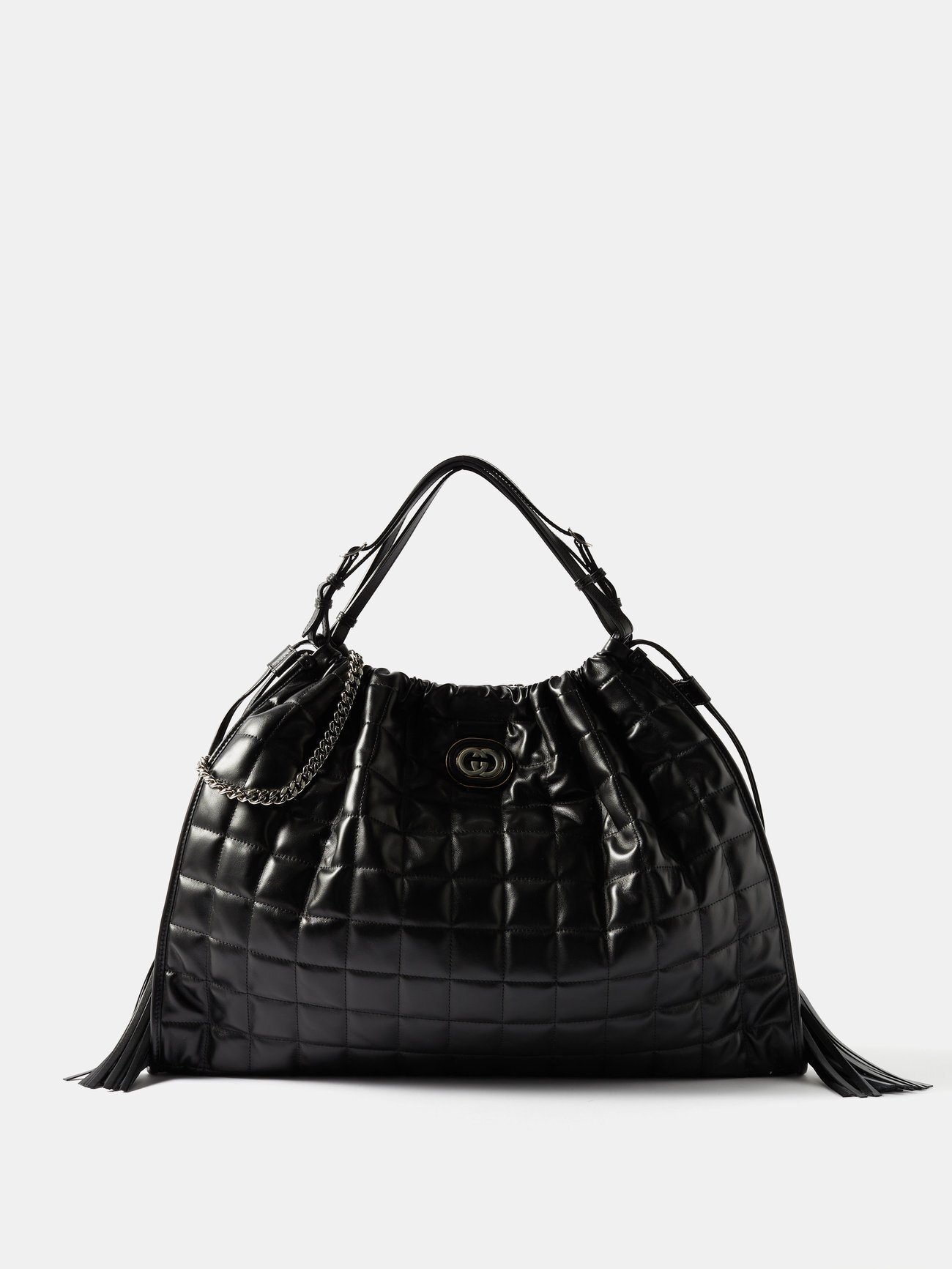 Gucci - Large Quilted-leather Shoulder Bag - Womens - Black