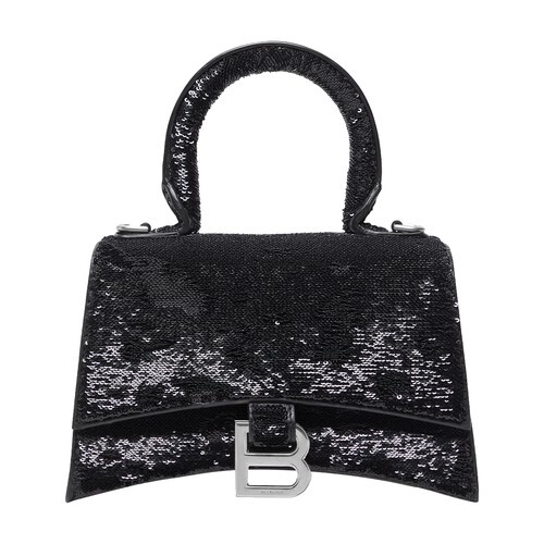 Balenciaga Hourglass XS handbag in sequins in black