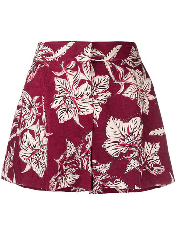 Dorothee Schumacher Structured Florals high-waist shorts in red