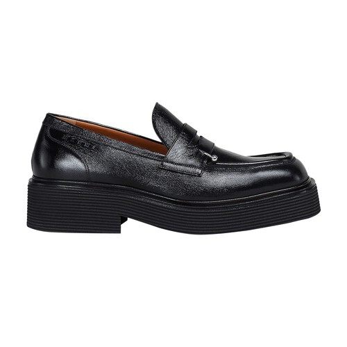 Marni Wedge Heel Loafers in black