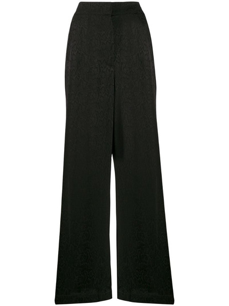 Just Cavalli jacquard effect palazzo trousers in black