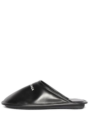 balenciaga home flat slippers in black / white