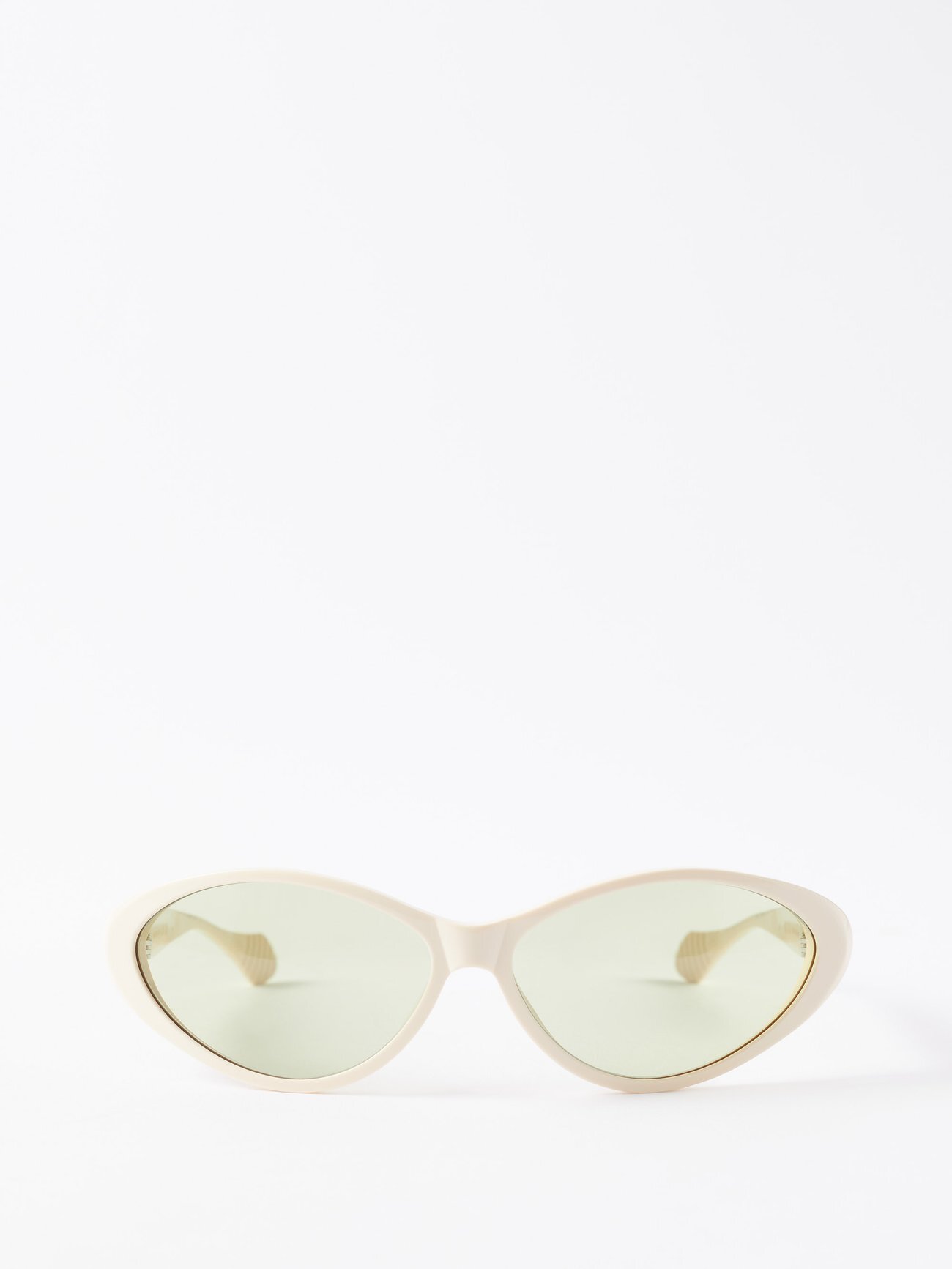 Gucci Eyewear - Cat-eye Acetate Sunglasses - Womens - Ivory Green