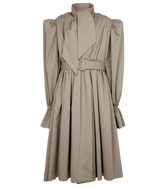 Balenciaga Cotton gabardine trench coat dress in beige