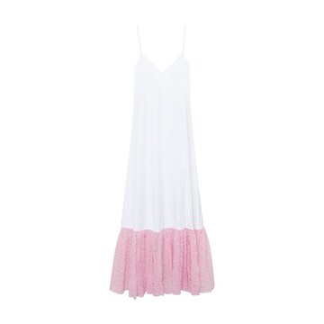 Elleme Ruffle Slip Dress in pink / white
