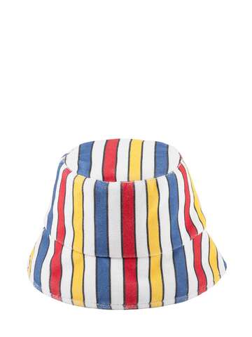 lack of color terry striped cotton bucket hat