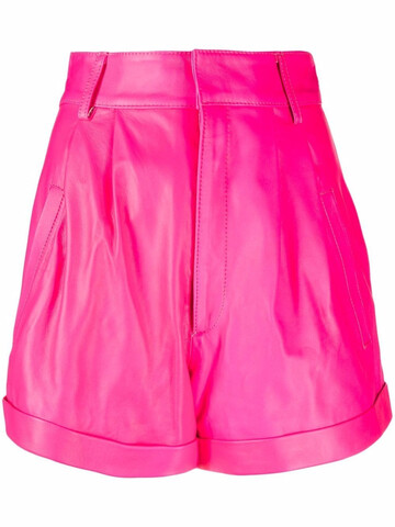 manokhi flared leather shorts - pink