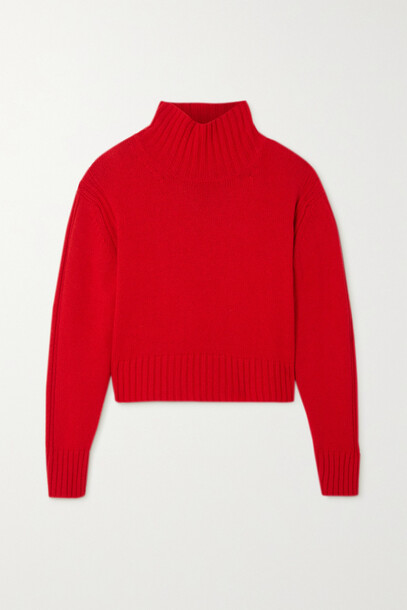 &Daughter - + Net Sustain Fintra Wool Turtleneck Sweater - Red