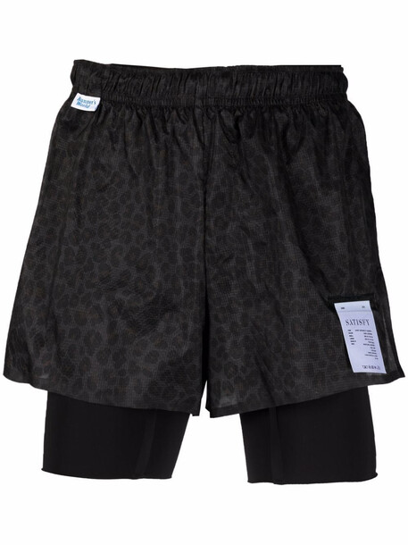 Satisfy layered-detail shorts - Black