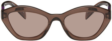 prada eyewear brown angular butterfly sunglasses