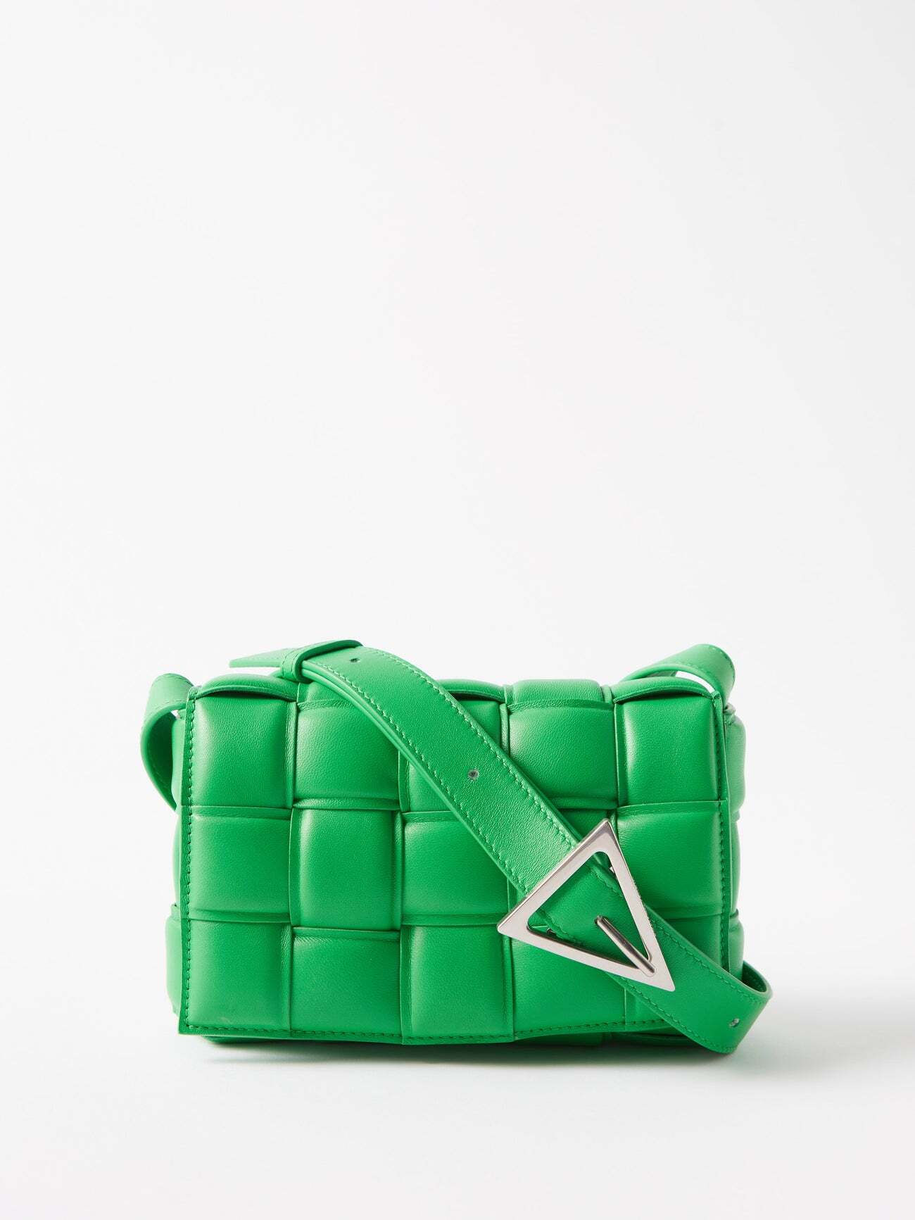Bottega Veneta - Cassette Intrecciato-leather Small Cross-body Bag - Womens - Green
