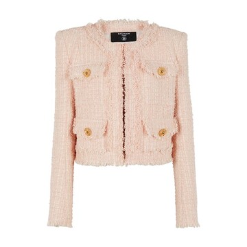 balmain tweed jacket in pink
