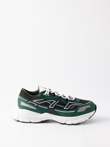 axel arigato - marathon r-trail suede and mesh trainers - mens - green
