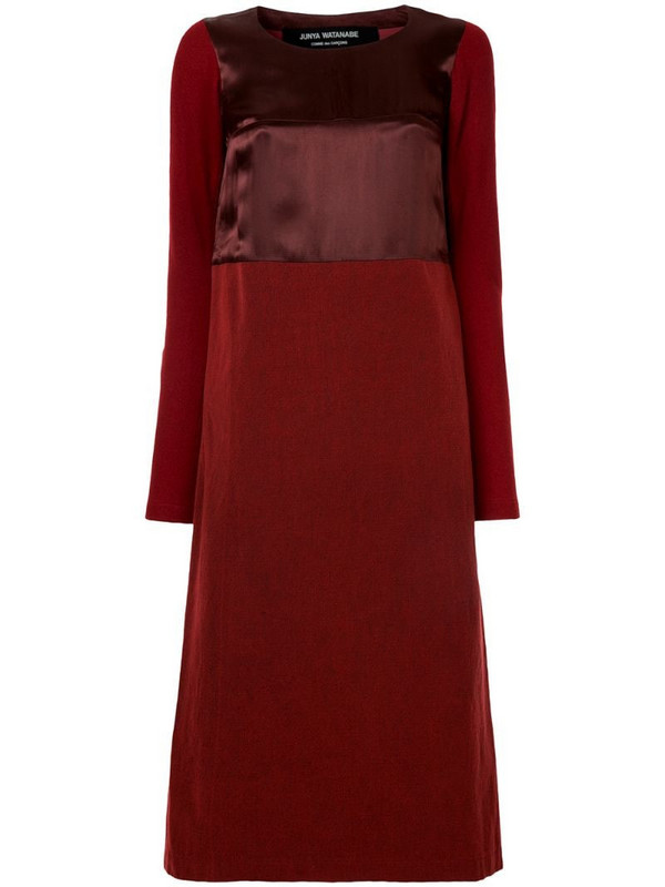Junya Watanabe Comme des Garçons Pre-Owned satin-effect midi dress in red