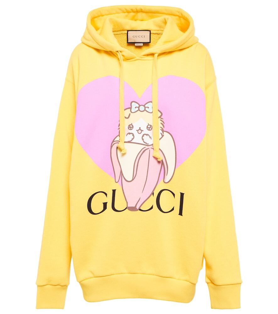 Gucci x Bananya© printed cotton hoodie in yellow