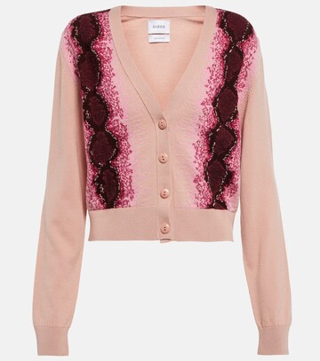 barrie jacquard cashmere blend cardigan in pink