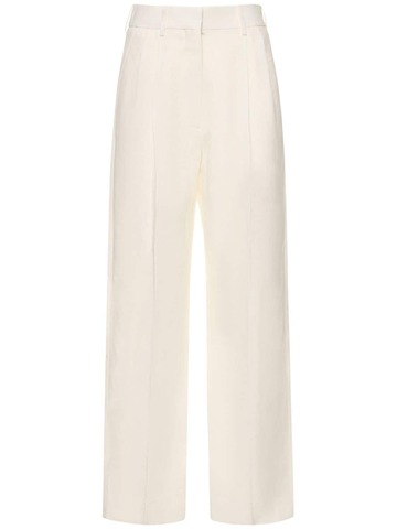 BLAZÉ MILANO Midday Sun Fox Linen Pants in white