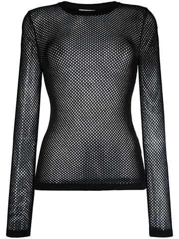 p.a.r.o.s.h. p.a.r.o.s.h. fishnet knitted top - black