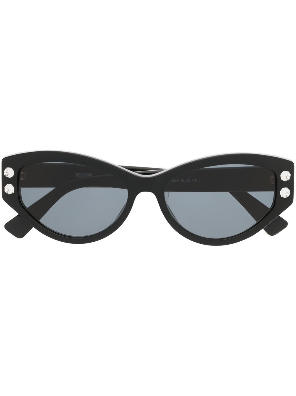 Moschino Eyewear cat-eye frame studded sunglasses - Black