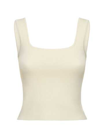 matteau classic nineties viscose jersey top in ivory