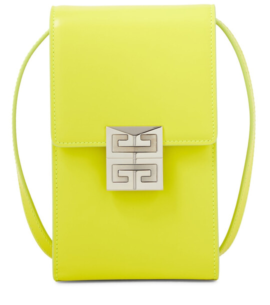Givenchy 4G leather phone pouch in yellow