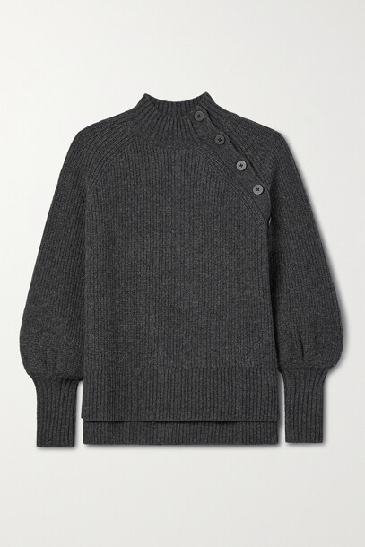 Cefinn - Cara Ribbed Wool-blend Turtleneck Sweater - Gray