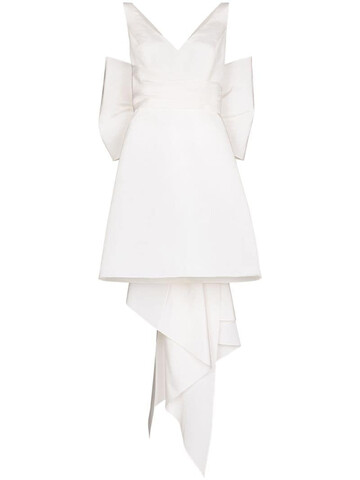 Carolina Herrera oversize-bow silk mini dress in white