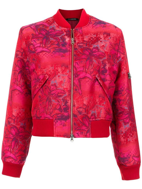 À La Garçonne brocade bomber jacket in pink