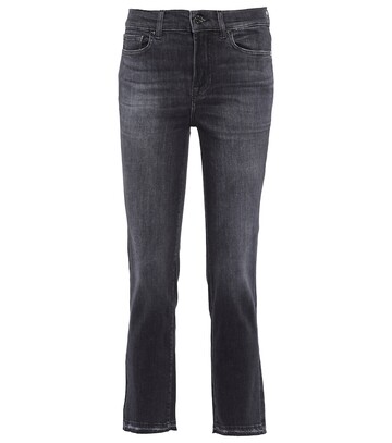 7 For All Mankind The Straight Crop mid-rise jeans in black