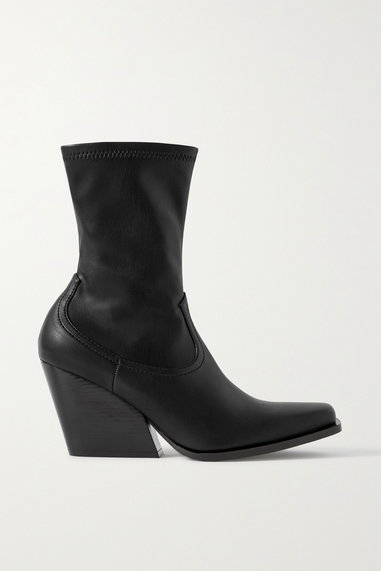 Stella McCartney - Cowboy Vegetarian Leather Ankle Boots - Black