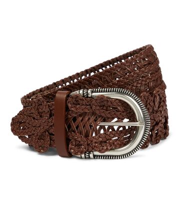 Etro Woven leather belt in brown