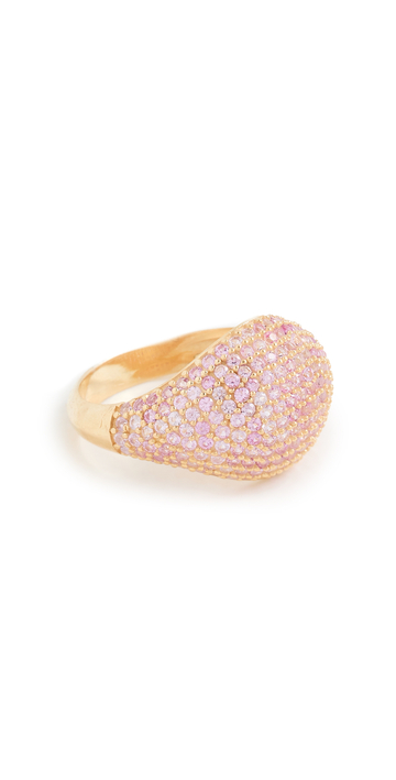 Adina's Jewels Colored Pave Pinky Ring in pink