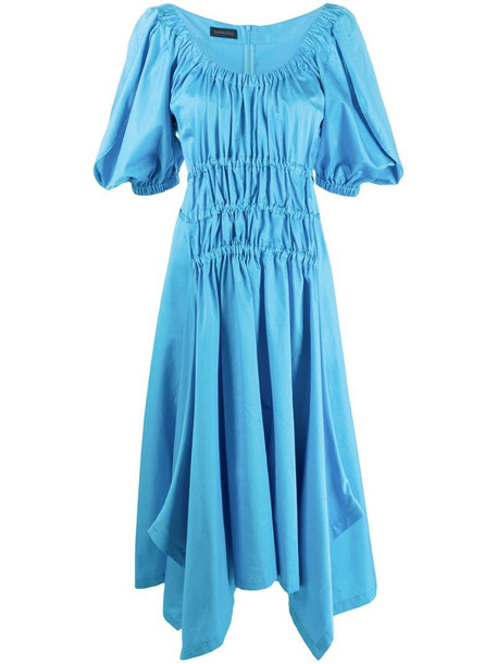 Eudon Choi asymmetric midi dress in blue