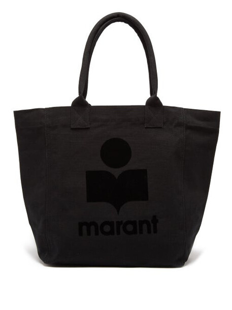 Isabel Marant - Yenky Logo-flocked Cotton-canvas Tote Bag - Womens - Black