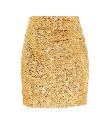 Rasario High-rise sequined miniskirt in gold