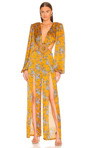 Bronx and Banco Hanna Jumpsuit in Mustard in yellow / multi